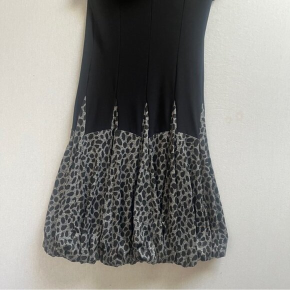 Joseph Ribkoff Leopard Print Hooded Stretch Drop Waist Midi Dress Size 6 - Picture 6 of 11